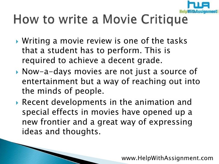 Movie critique examples