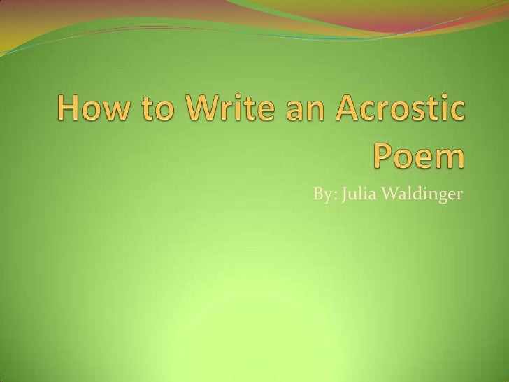 How to write acrostic poem