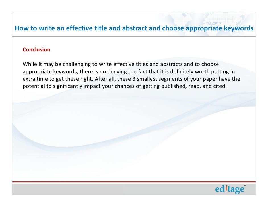 How to write a good application abstract