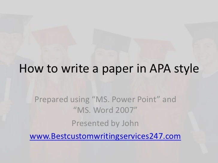 Write my paper apa style