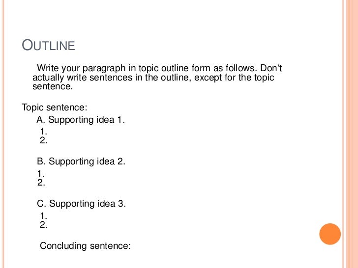 paragraph topic