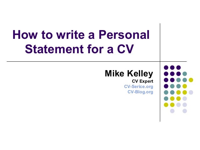 How to write personal statements for cv
