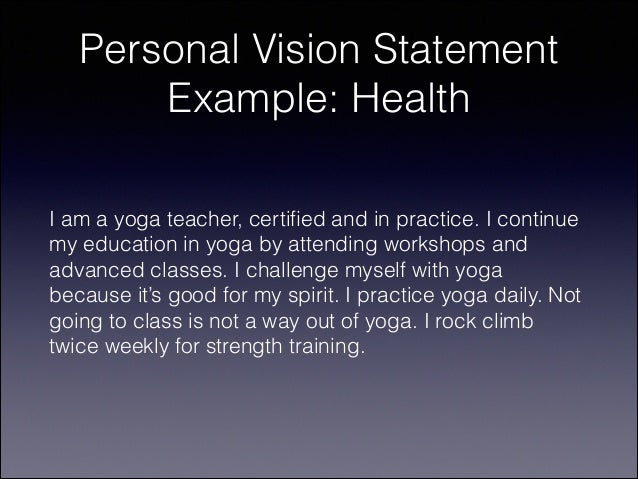 personal vision statement samples