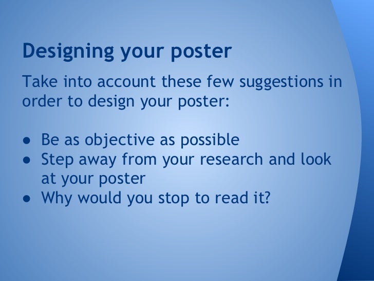 How to write a poster