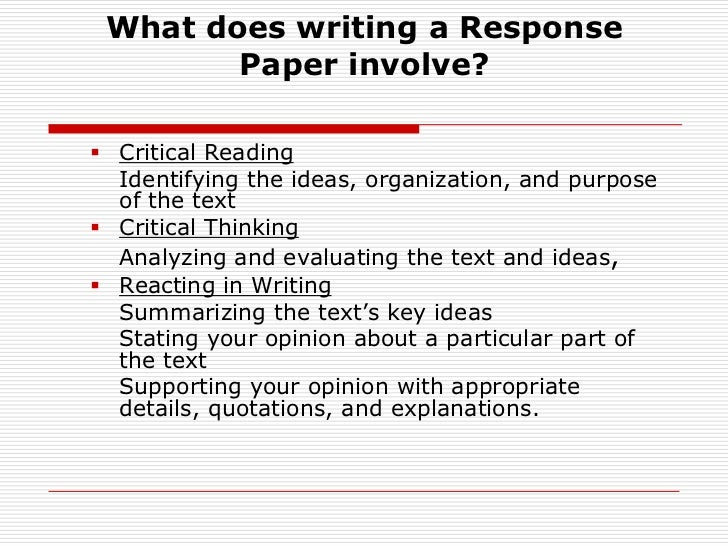 Reaction Paper Instructions