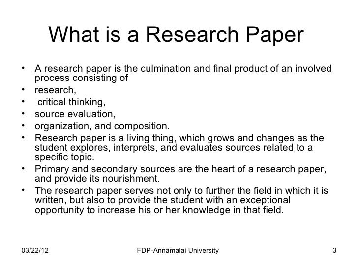 Ten Steps for Writing Research Papers - American University