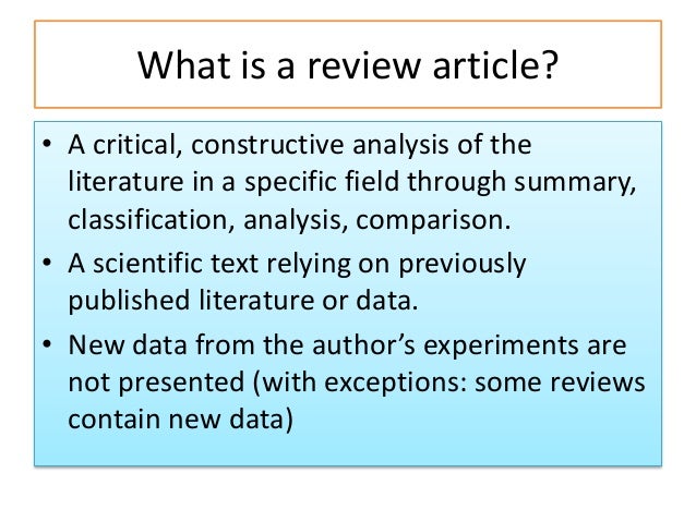 Someone to write article review due