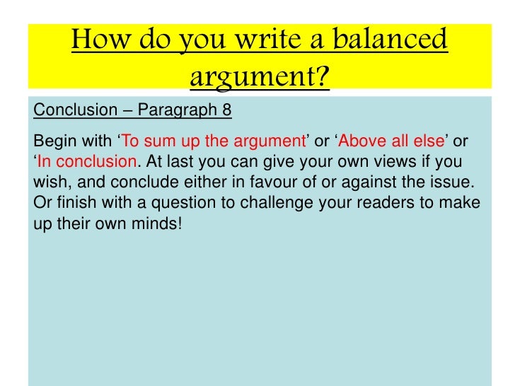 Writing to argue example