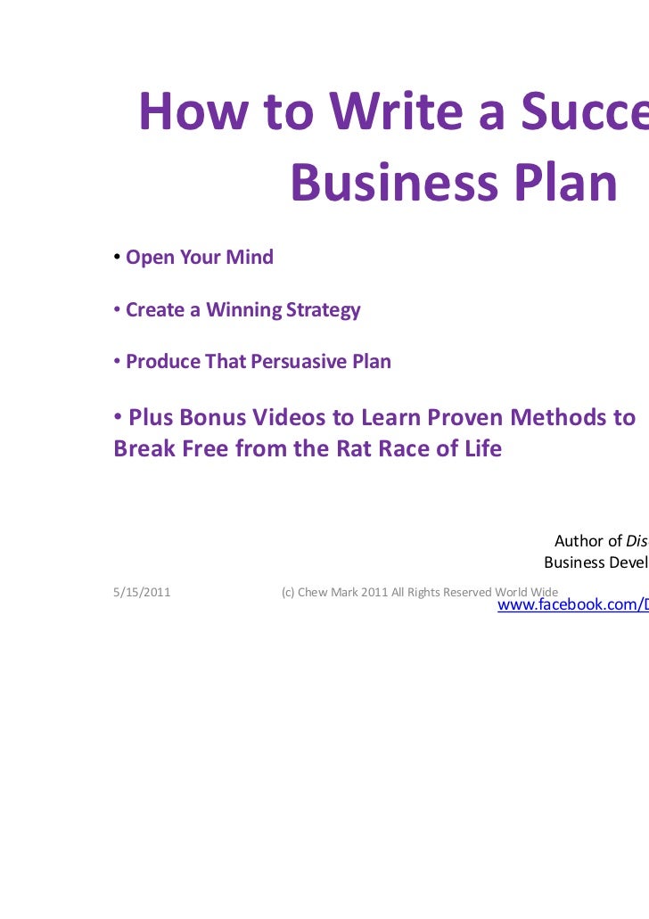 how to write proper business plan