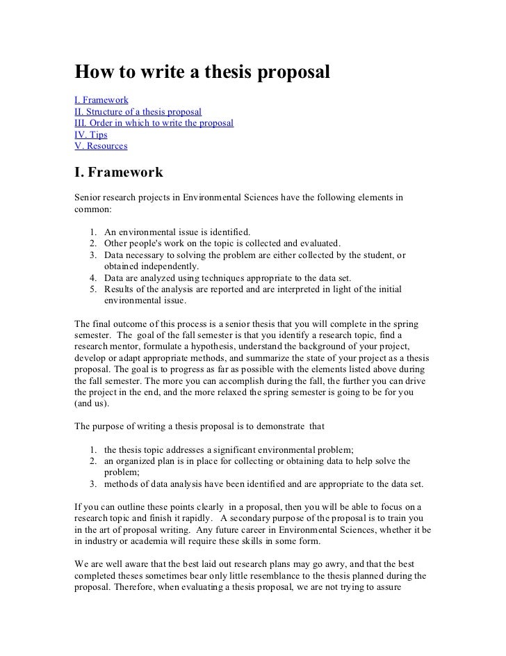 Thesis proposals How to plan an essay