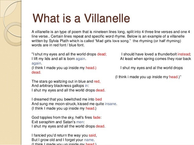 Pictures Of A Villanelle Poem Writer 63