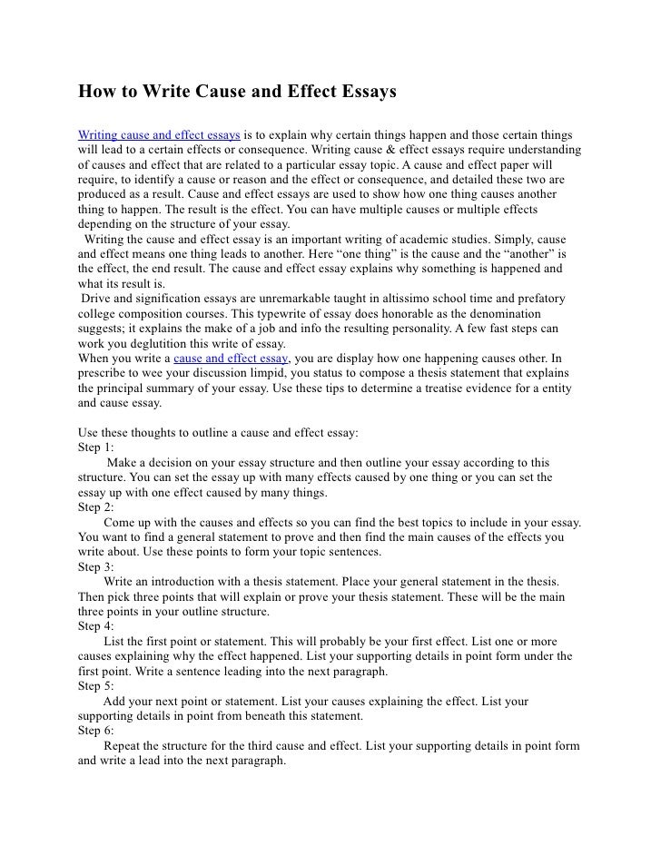 Organizing an Essay: Cause and Effect - Cal State L A