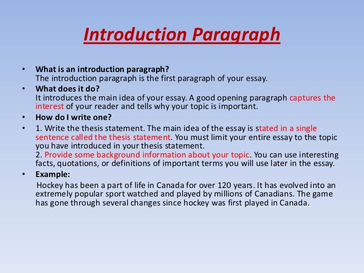 how to write an introduction paragraph video