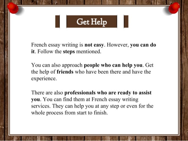 Writing an essay in french