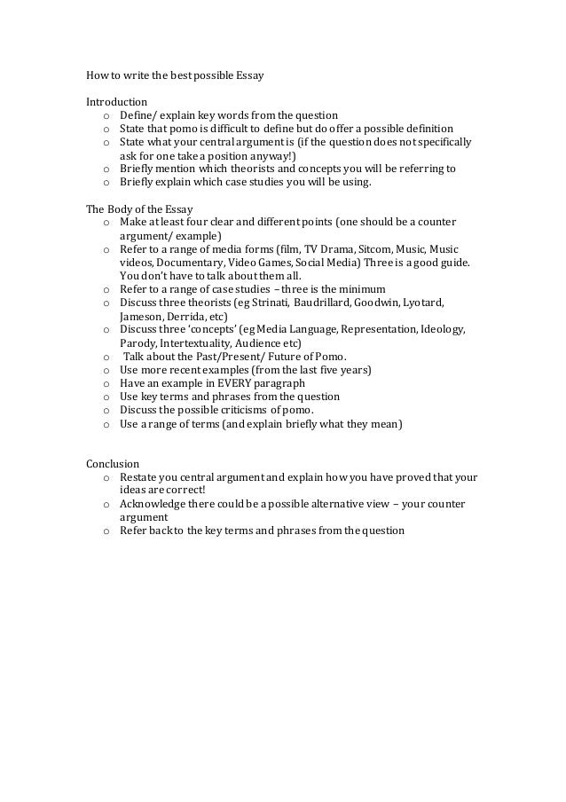 How to write the best essay