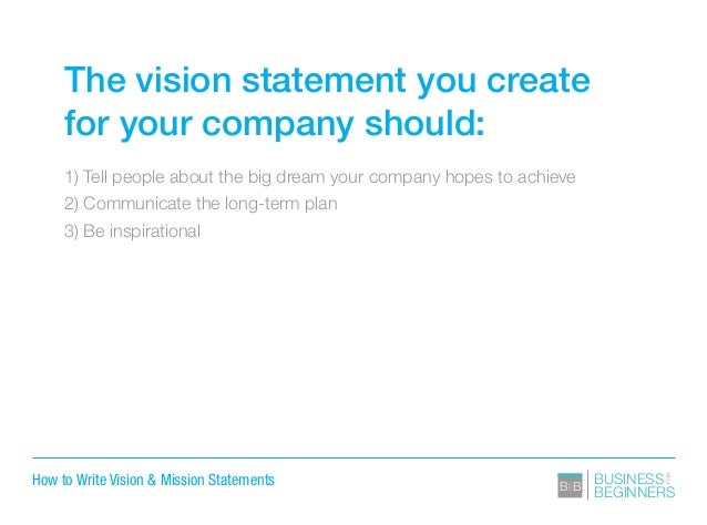 How to write a personal vision statement examples