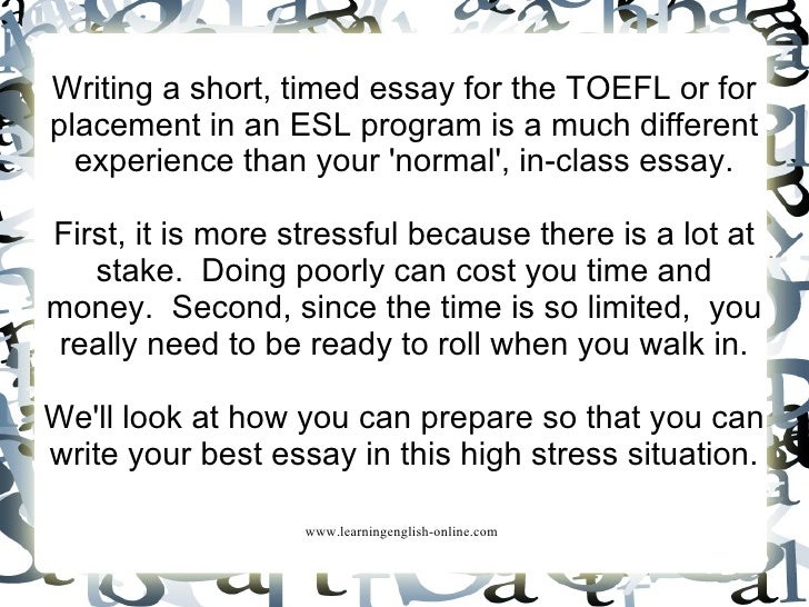 How to write an essay toefl samples