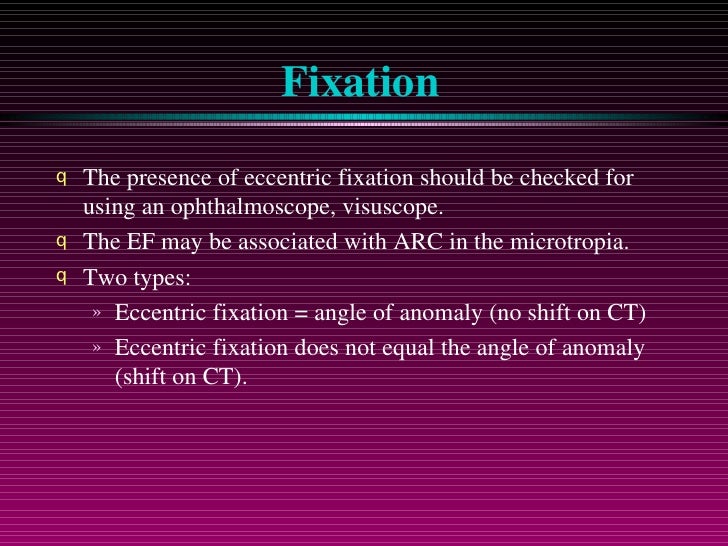Eccentric Fixation
