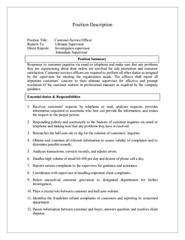 Copy of customor service officer resume