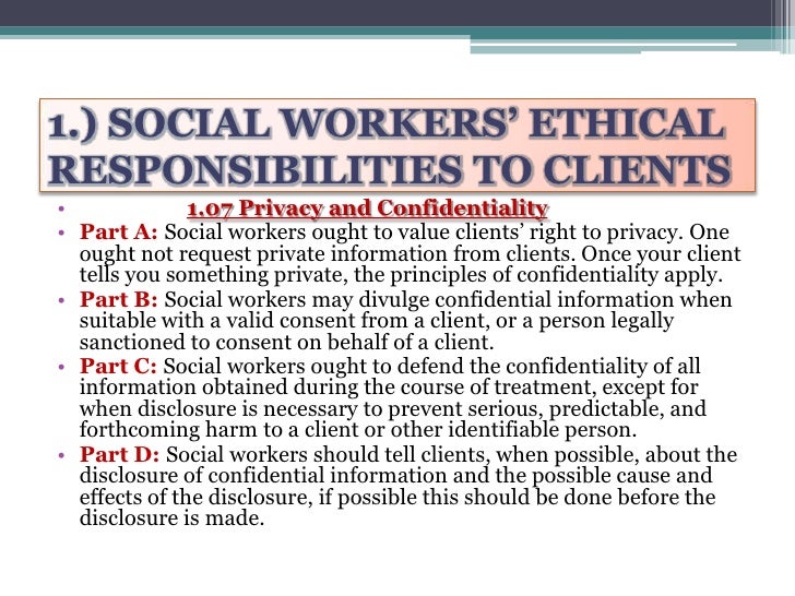 Social work and Psychology and the code of ethics