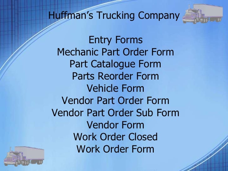 Homework help huffman trucking