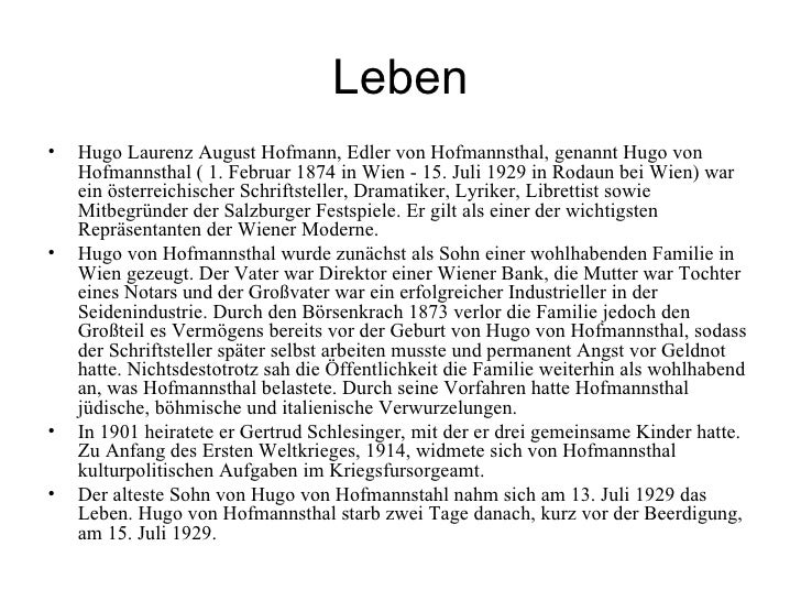 Hugo von Hofmannsthal und die psychoanalyse Hugo von Hofmannsthal und die psychoanalyse