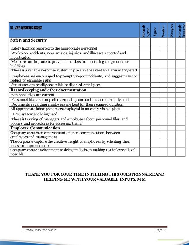 Checklist Template For Hr ... discipline process; 12. Human Resource ...