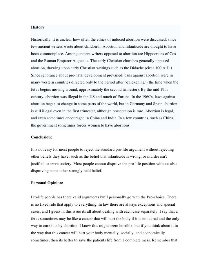 Effects of abortion essay