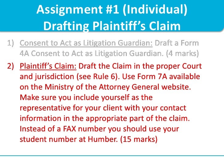 ontario law statement claim