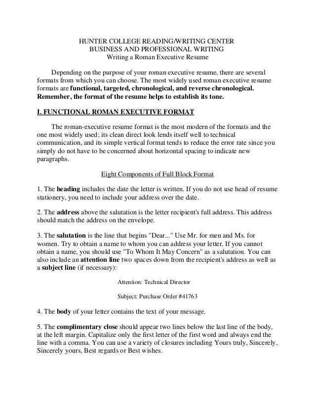 functional executive resume