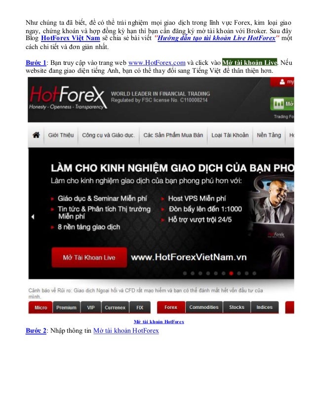 Huong dan tao tai khoan forex.com