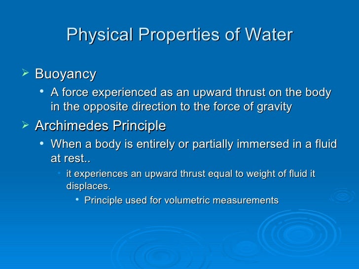 physical properties of water