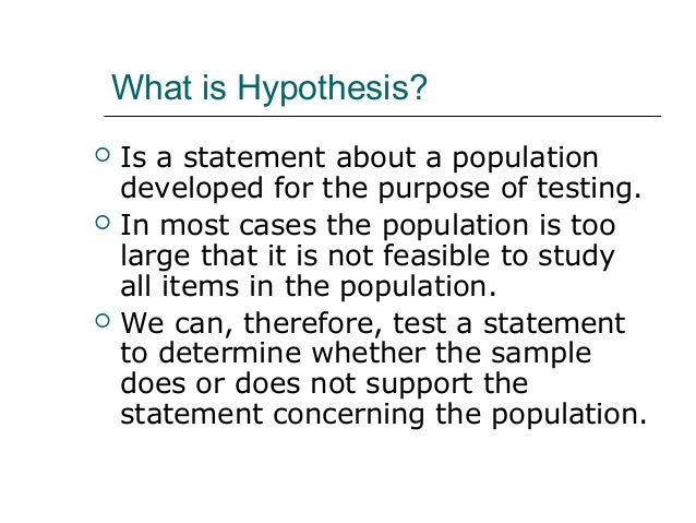 Stating Hypotheses