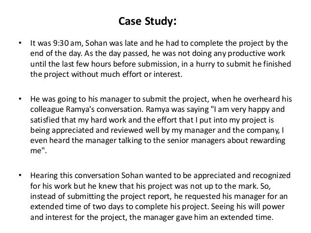 Case studies on motivation theories