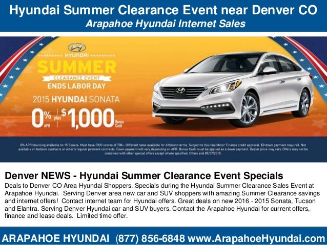 Hyundai Summer Clearance Event near Denver CO - Arapahoe Hyundai