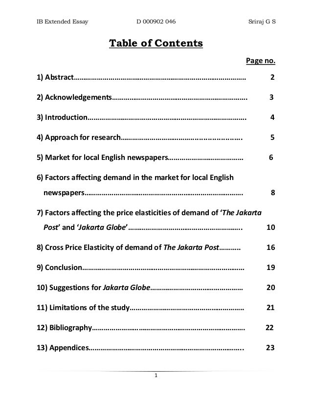 English extended essay criteria