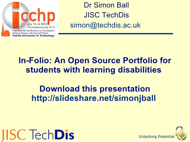 In-Folio: an Open Source portfolio for students with learning disabil 