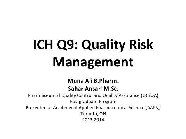 Ich Guidelines For Quality Manual