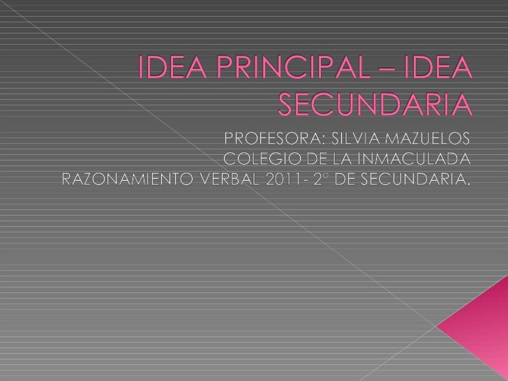 Idea principal - Idea secundaria