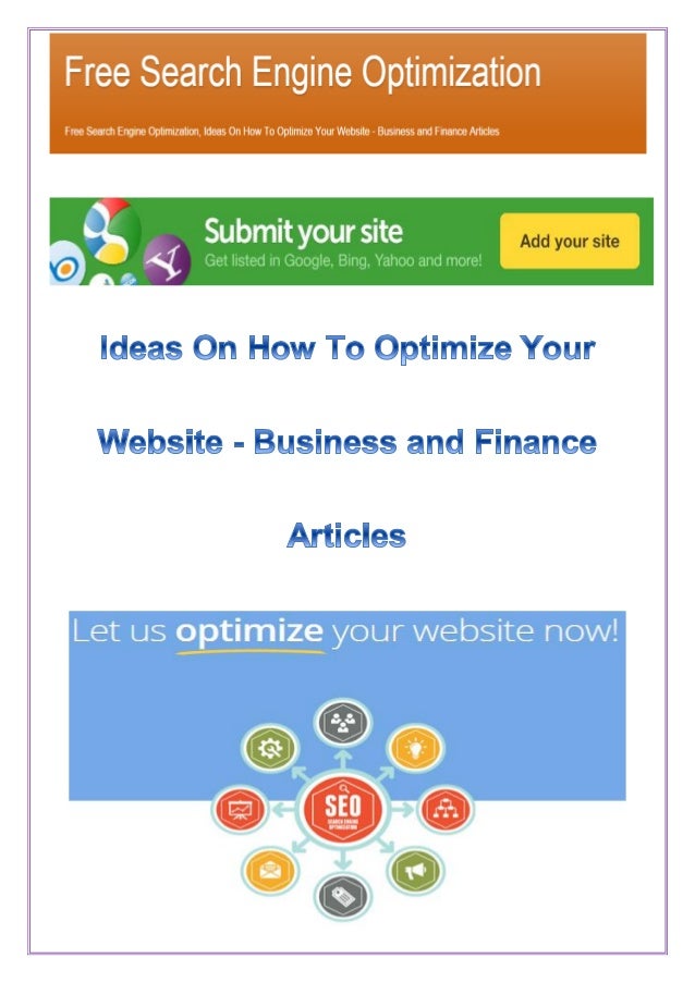 Ideas on how to optimize your website