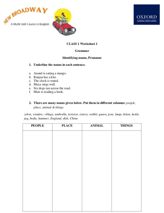 Identifying nouns