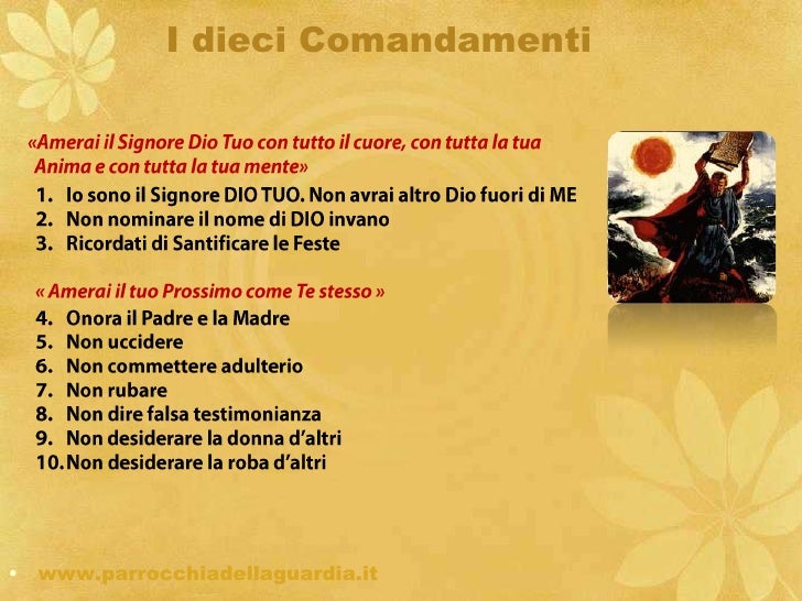 I Dieci Comandamenti Della Bibbia I dieci comandamenti