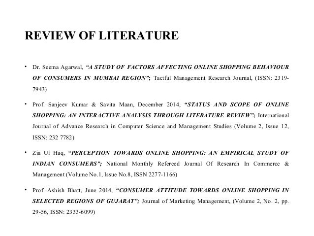 Literature review on online shopping cart