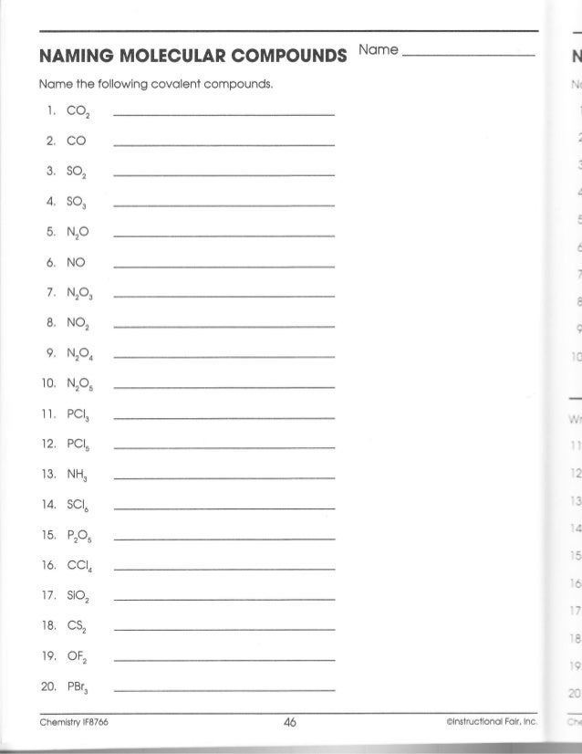 Worksheets Molecular Compounds Worksheet Answers naming molecular compounds worksheet with answers delibertad delibertad