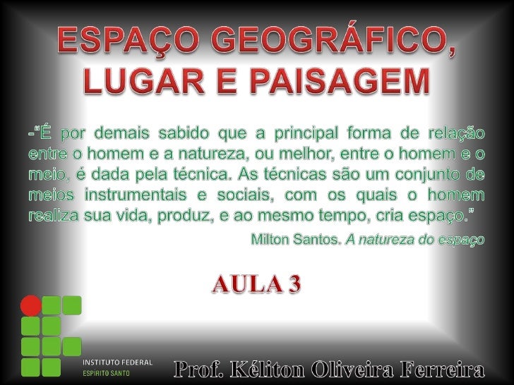 Explique Com Suas Palavras O Que é Espaço Geográfico