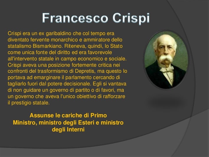 I governi della sinistra da Depretis a Crispi