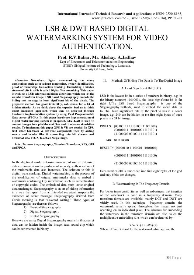 Digital watermarking: algorithms and applications - IEEE