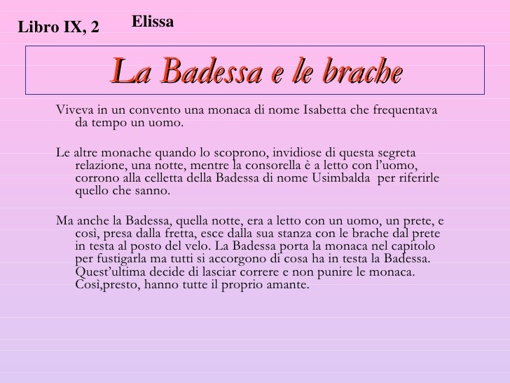 La Badessa E Le Brache Analisi Del Testo