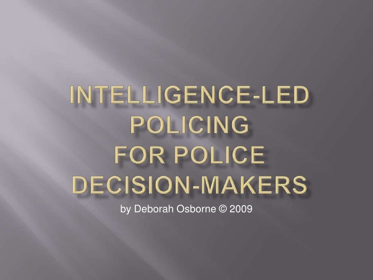 intelligence led policing and information sharing In the area of policing, facilitating information sharing and the exchange of best practices promoting intelligence-led policing monitoring police work for compliance with international human rights standards and supporting regional and international police co-operation policing. intelligence led policing and information sharing In the area of policing, facilitating information sharing and the exchange of best practices promoting intelligence-led policing monitoring police work for compliance with international human rights standards and supporting regional and international police co-operation policing.