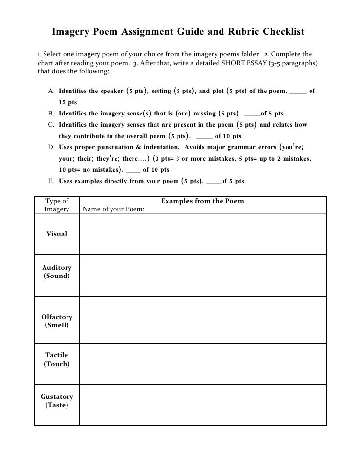 Grading rubric for writing assignment image